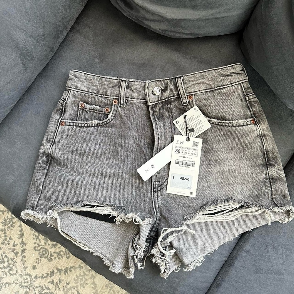 Gray Denim Women's Shorts